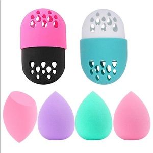 2pc Blender Travel Holder with 4pc Beauty Blenders